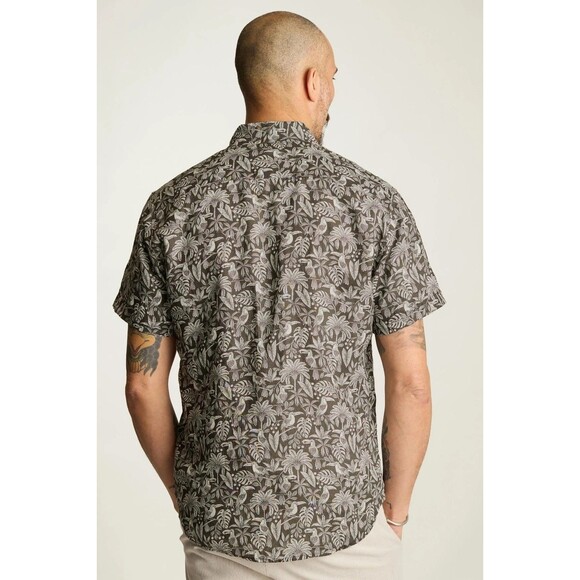 Bonobos Riviera Linen Short Sleeve Men's Shirt Print Tailored Fit Long L 283322 - Picture 5 of 11